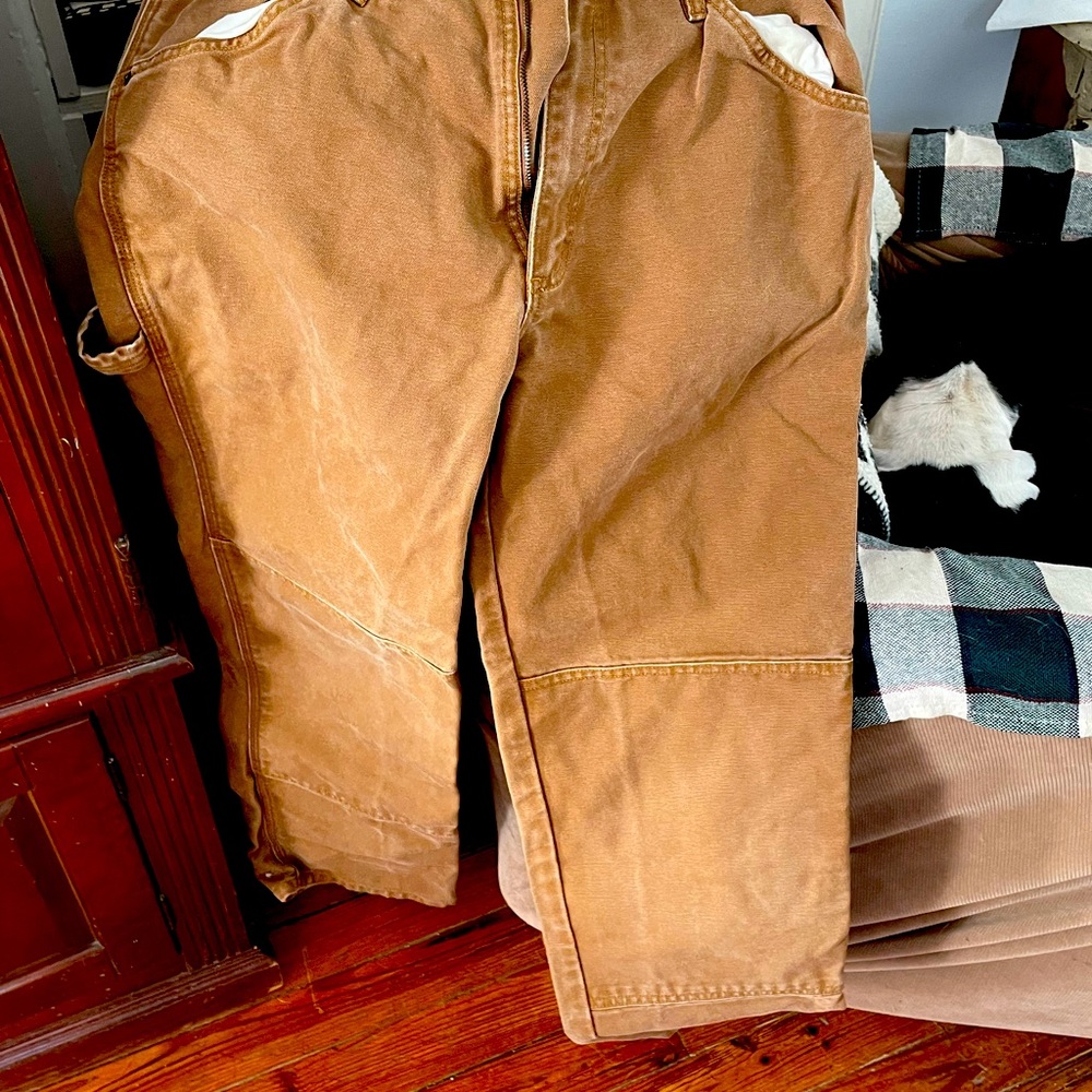Guide Gear Brown Canvas Work Pants Double Knee